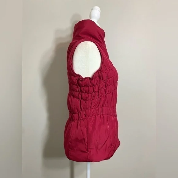 Small New Directions ND Red Scrunch Lightweight Vest w/ Pockets - Picture 3 of 9